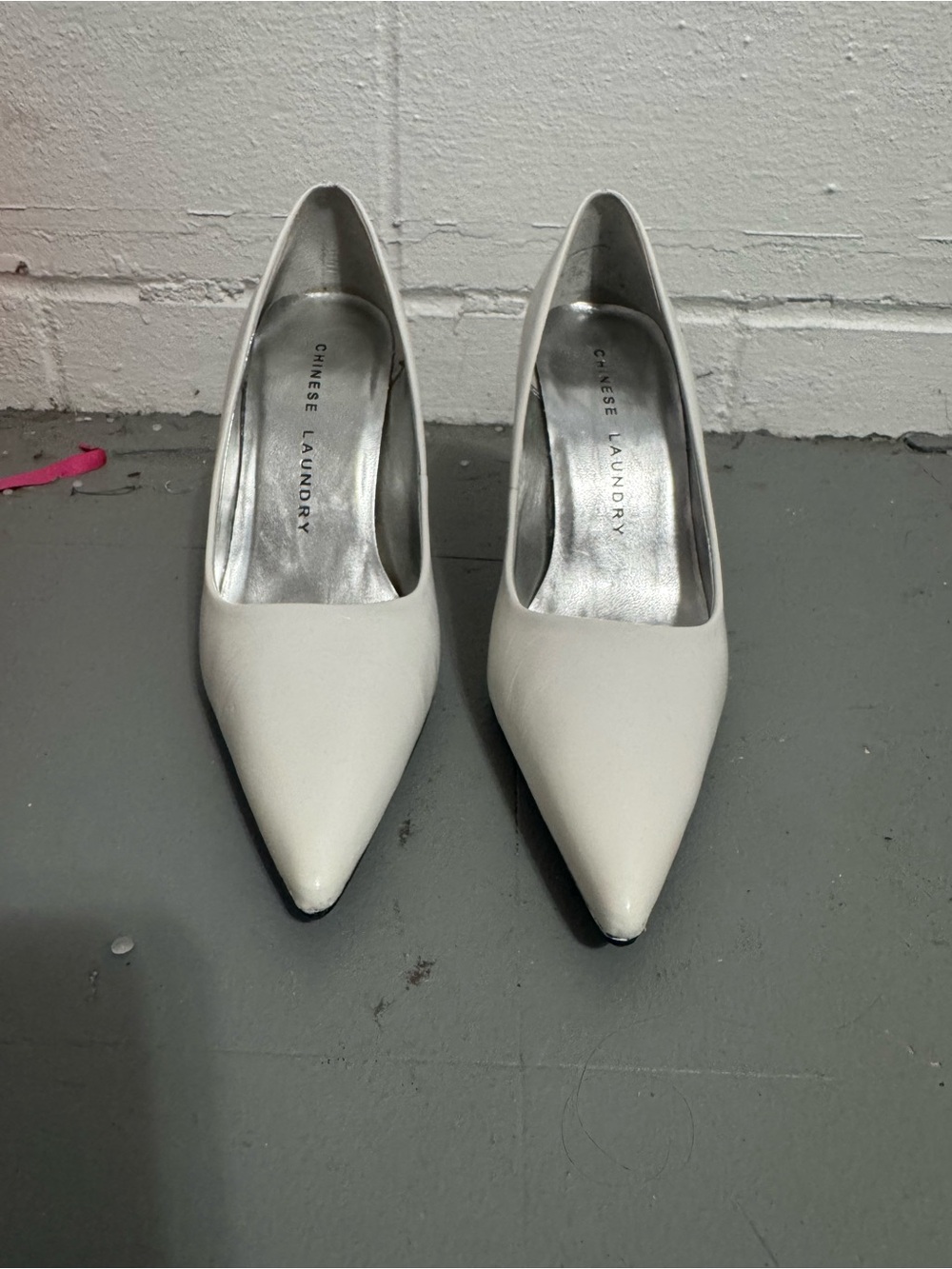 Chinese Laundry Ivory Pointed-Toe Pumps